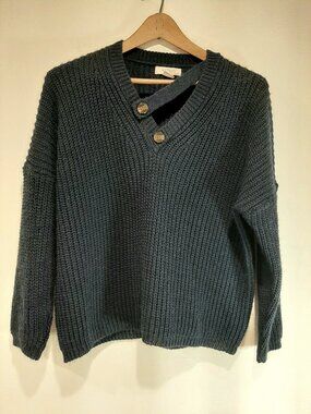 Astrid chunky knit cozy Italian wool alpaca blend quiet luxury navy sweater